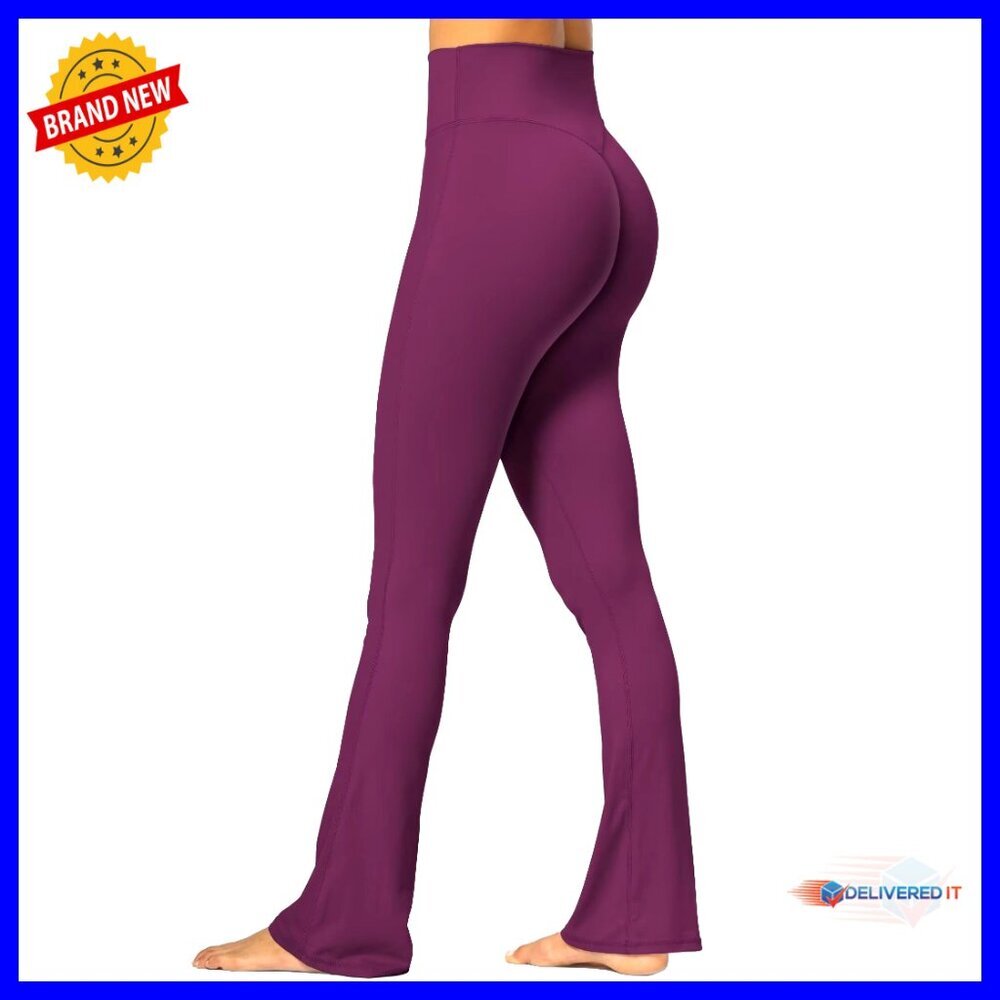 Flared Yoga Pants with Tummy Control, High Rise, Mini Flare Leggings